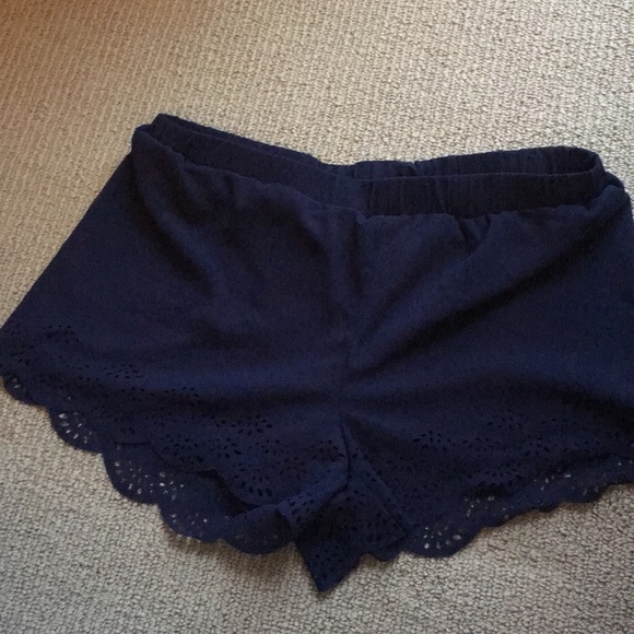 Chiffon navy blue beautiful design shorts 😍 - Picture 1 of 5